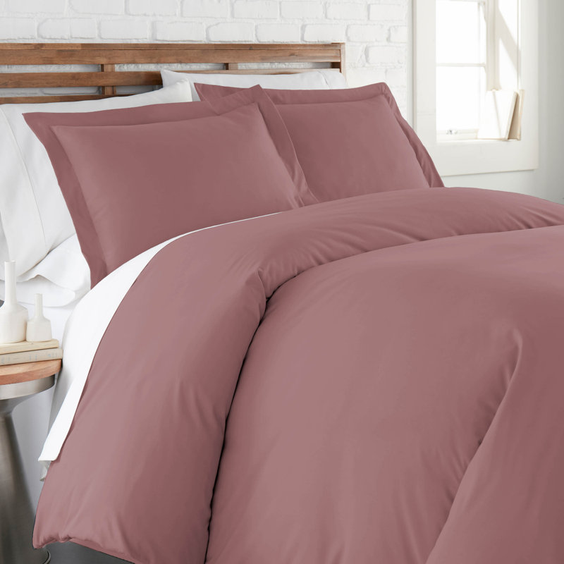 Housse de couette Southshore Basics de Southshore Fine Linens, couleur rose, en microfibre doublement brossée 90 g/m², fermeture éclair invisible et attaches aux coins, 1 taie d'oreiller, taille Twin/Twin XL.