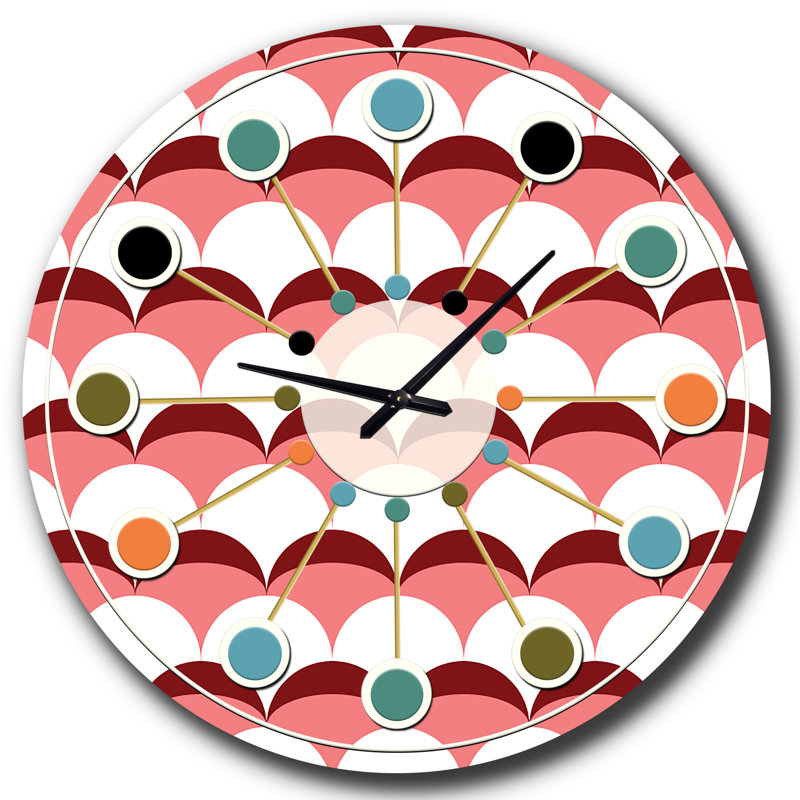 Horloge murale géométrique rétro V - Mid-Century, Petit