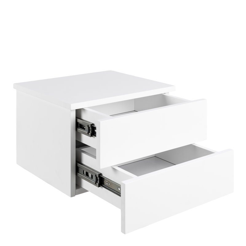 Saedie 37cm W Plywood / Laminate Board Bedside Table, White