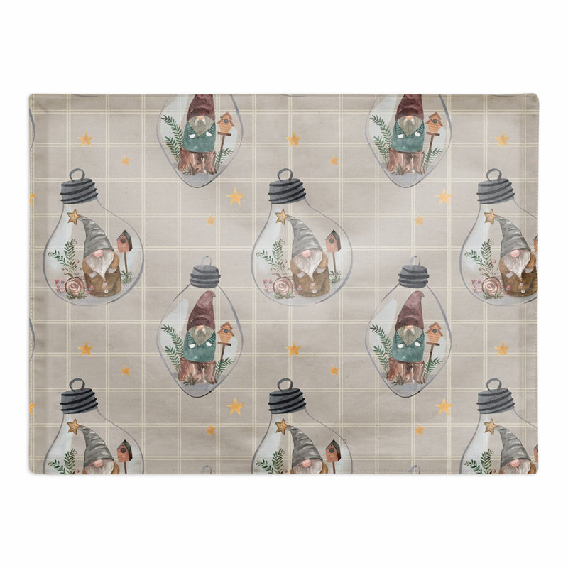 Napperon en coton 14 po Doru, Gris / blanc
