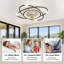 Modern ceiling fan with light, 55cm Dimmable LED ceiling fan light, 42W Timed ceiling fan with light for living room and dining room-322071822