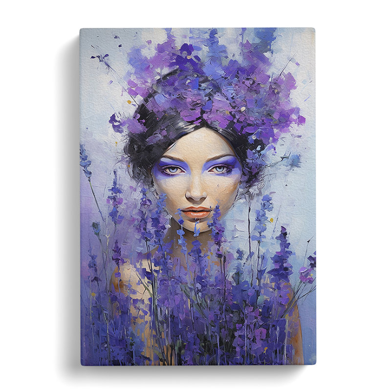 Lavender Flower Expressionism No.2 - Wrapped Canvas