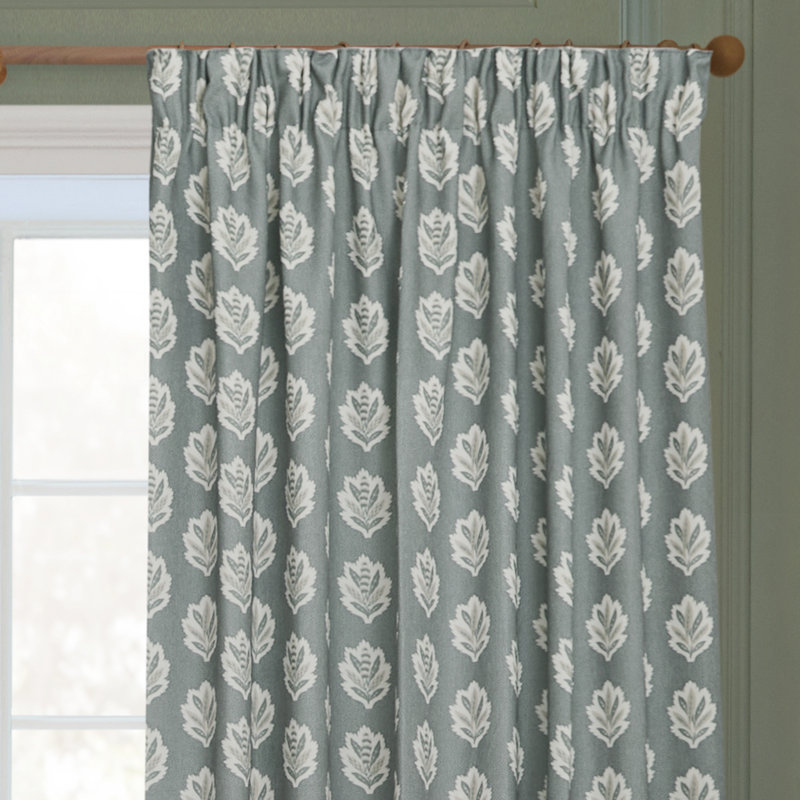 Sessile Leaf Room Darkening Curtain Panel Pair, Blue, 46.06cm Width x 137cm Drop