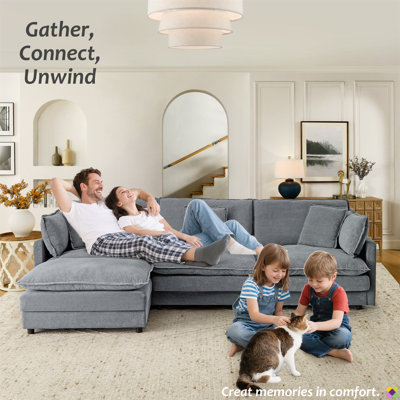 Crofford 110.2"W Modular LAF RAF Sectional, Sofa Couch, 3 Seater