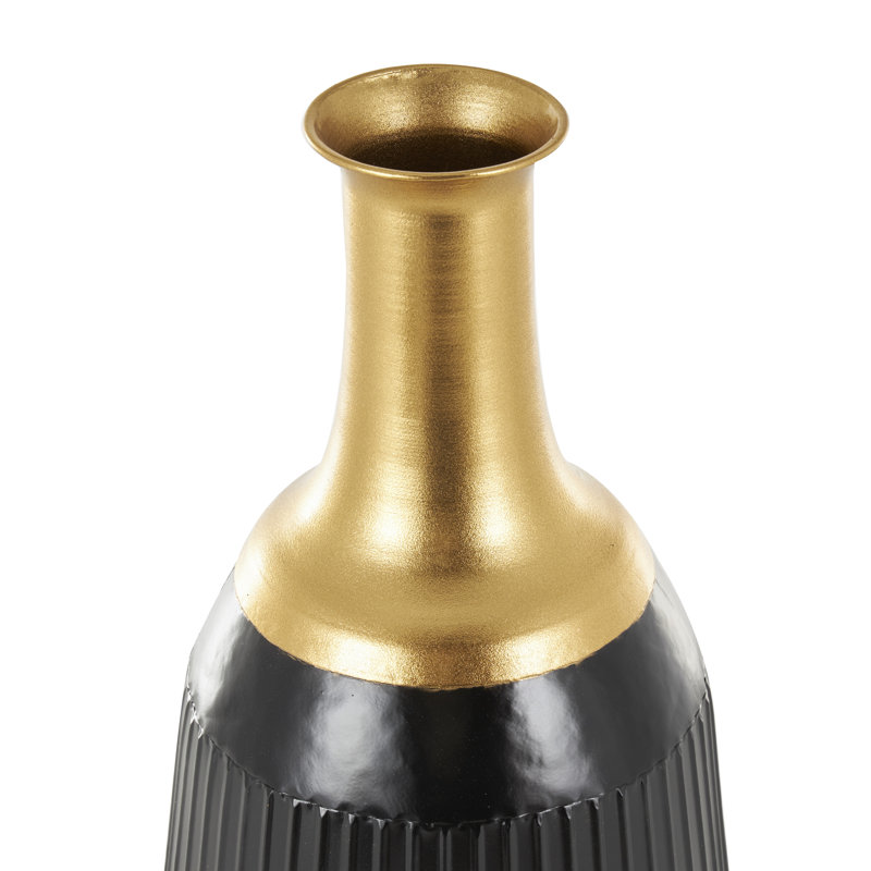 Ensemble de grands vases décoratifs en métal noir Mishler