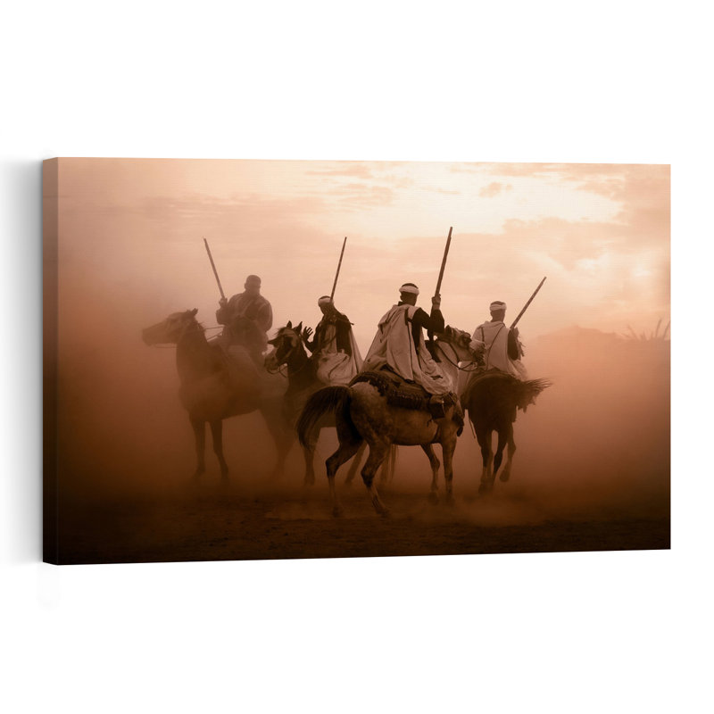 Impression d'art mural contemporain sur le thème du cheval Tbourida Art, H 24 po x l 36 po