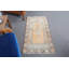 Tapis Oushak Antique Antique en laine orange vif - petit tapis décoratif rétro