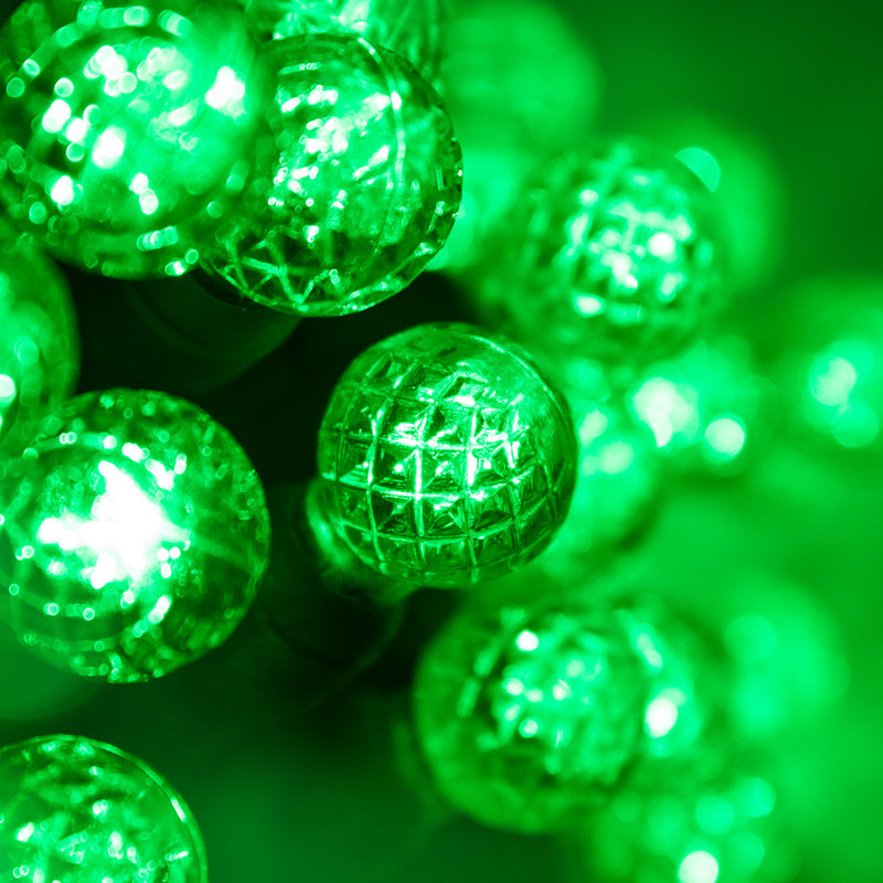 70 Light LED Mini Globe String Lights, Green