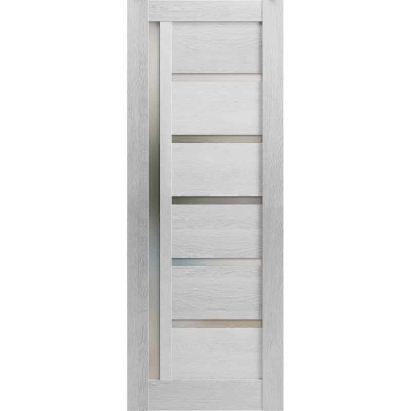 Porte standard lambrissée Quadro, 30 po x 96 po, Chêne gris clair