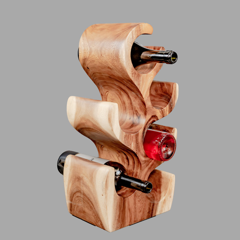 Burruss Solid Wood Tabletop Wine Bottle Rack Brown