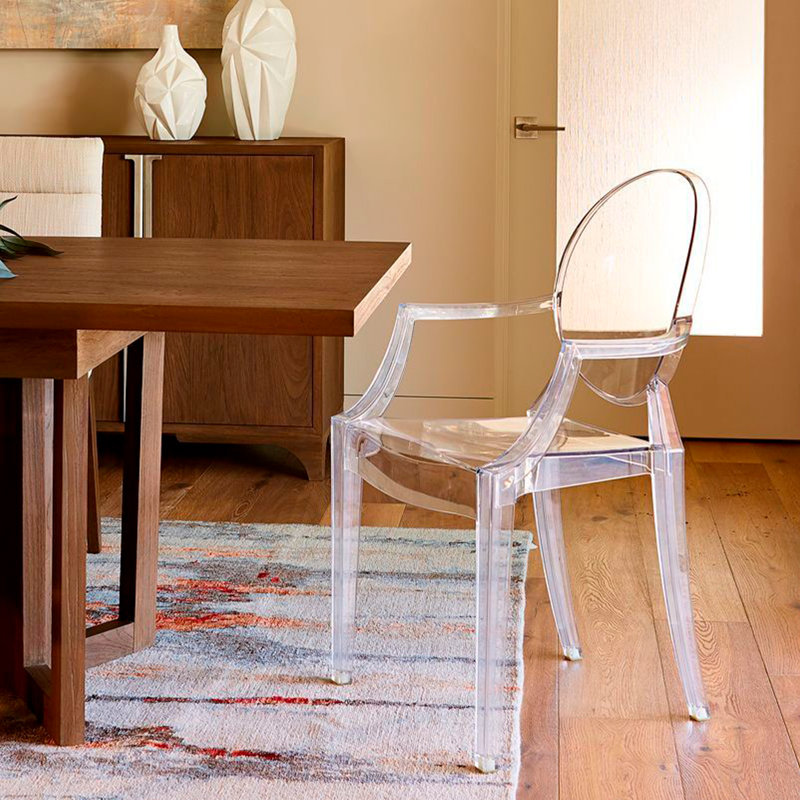 Aaron King Louis Back Arm Chair set, Clear, 2
