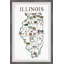 Carte illustrée de l'Illinois - impression encadrée sur papier-359344613