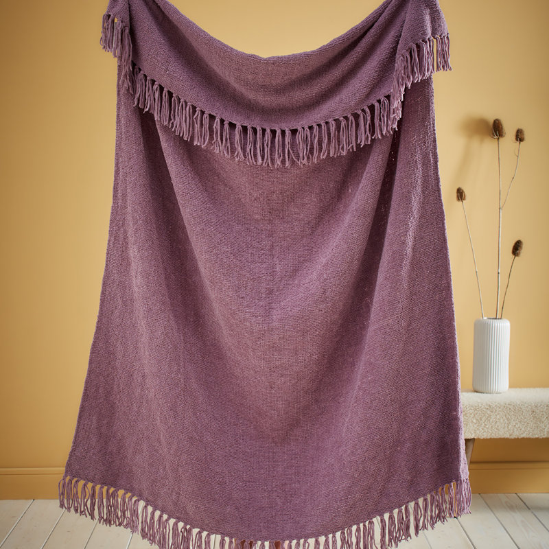 Chenille Throw Throw Blanket, Heather