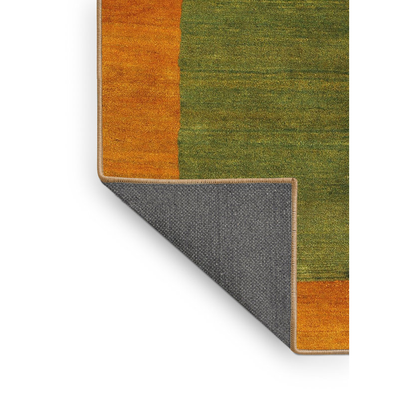 Tapis vert / orange Crymble, Rectangle 6 pi x 9 pi