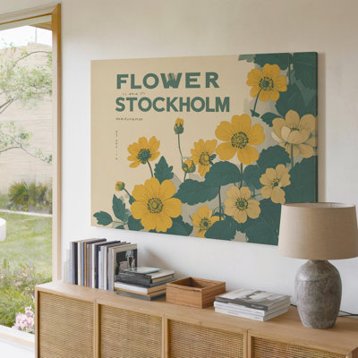 Canvas Wall Art Flower Market Stockholm Canvasvintage Inspired Scandinavian Floral Art Ready To Hang Gallery Wrapped Home Decor Decor