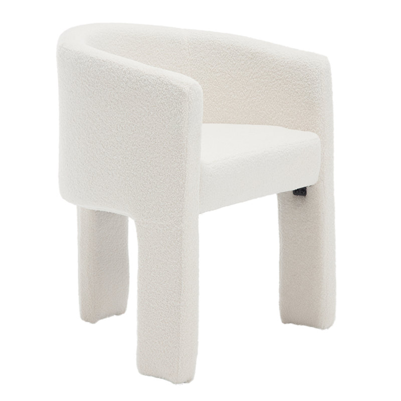 Chaise de baril Modern, Blanc / Sherpa