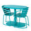 Table et chaise de bistro d'extérieur - Fer, bleu sarcelle, pour patio