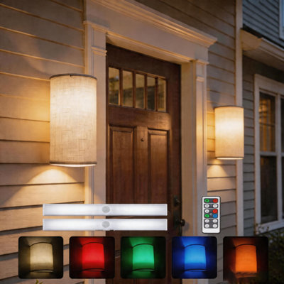 16 RGB Color Changing LED Wall Sconces with Remote Control  for Bedroom Living Room (Set of 2)