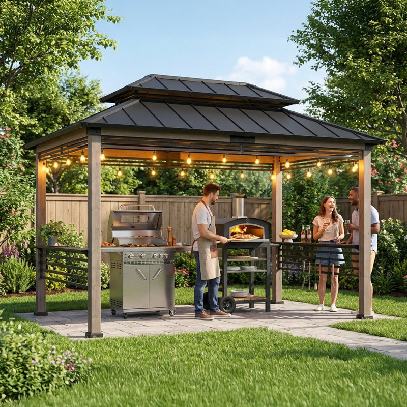 Pavillon de jardin Sunjoy, Noir