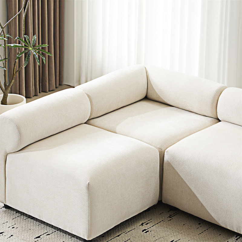 L Shaped Modular Free Combination Sectional Sofa, 27.01" H x 109.01" W x 57.01" D, 5