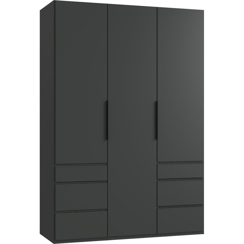Guardino 3 Door Wardrobe, Graphite, 216cm H x 150cm W x 58cm D