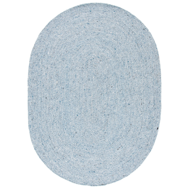 Connell Hand Woven 0.6 Wool, 0.4 Cotton Solid Color Rug, Oval 6' x 9'