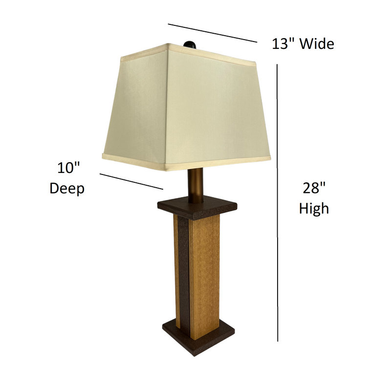 Broedy Rustic Timber Battery Powered Table Lamp, Gray
