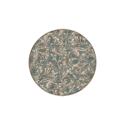 Tapis vert en chenille / polyester tissé à la main Caylum