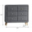Commode double rembourrée à 6 tiroirs