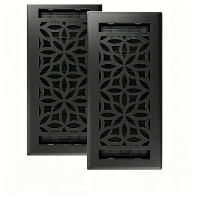 Registre de plancher décoratif robuste et antirouille 4X10, grille d'aération robuste en acier avec contrôle du débit d'air réglable, couvercles d'évent à installation rapide pour la chambre du salon