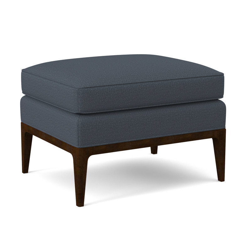 Claxton Ottoman, Filigree Ivory, American Walnut