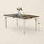 Table de salle à manger en bois blanc antique et chêne vieilli à finition deux tons