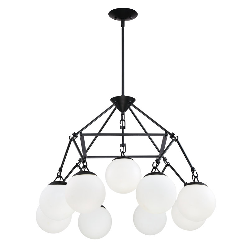 Lustre classique/traditionnel 9 lumières ombrée Ison, Dos plat