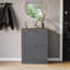 2 Drawer Shoe Cabinet with Oak Top Modern Shoe Storage For Hallway Living Room & Bedroom-85515783