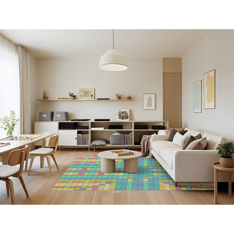 Tapis décoratif géométrique Putman, Rectangle 7 pi x 9 pi