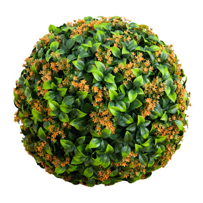 15 po Boule de buis artificielle résistante aux rayons UV (intérieur / extérieur)