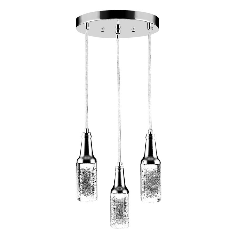 Luminaire suspendu cylindrique à 3 lumières DEL  