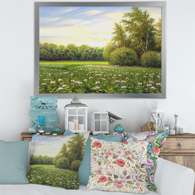 Printemps des arbres par les prés - Peinture sur toile