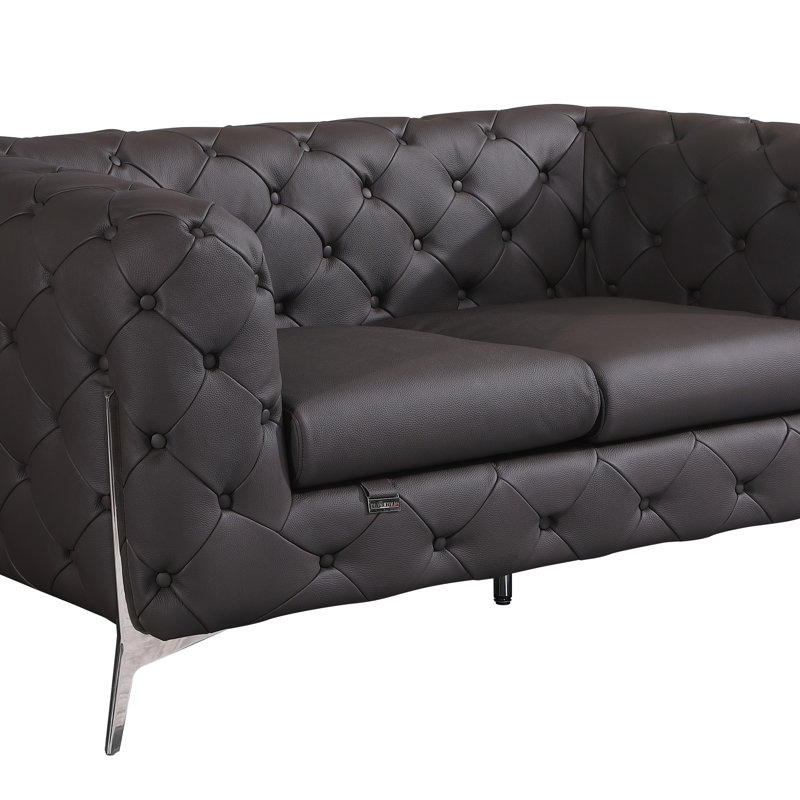 Causeuse en cuir Global United, Brun