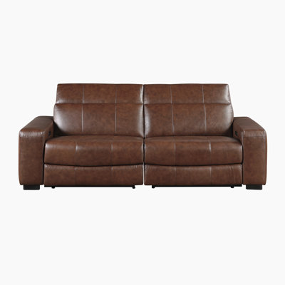Rossi 90" Genuine Leather Modular Loveseat