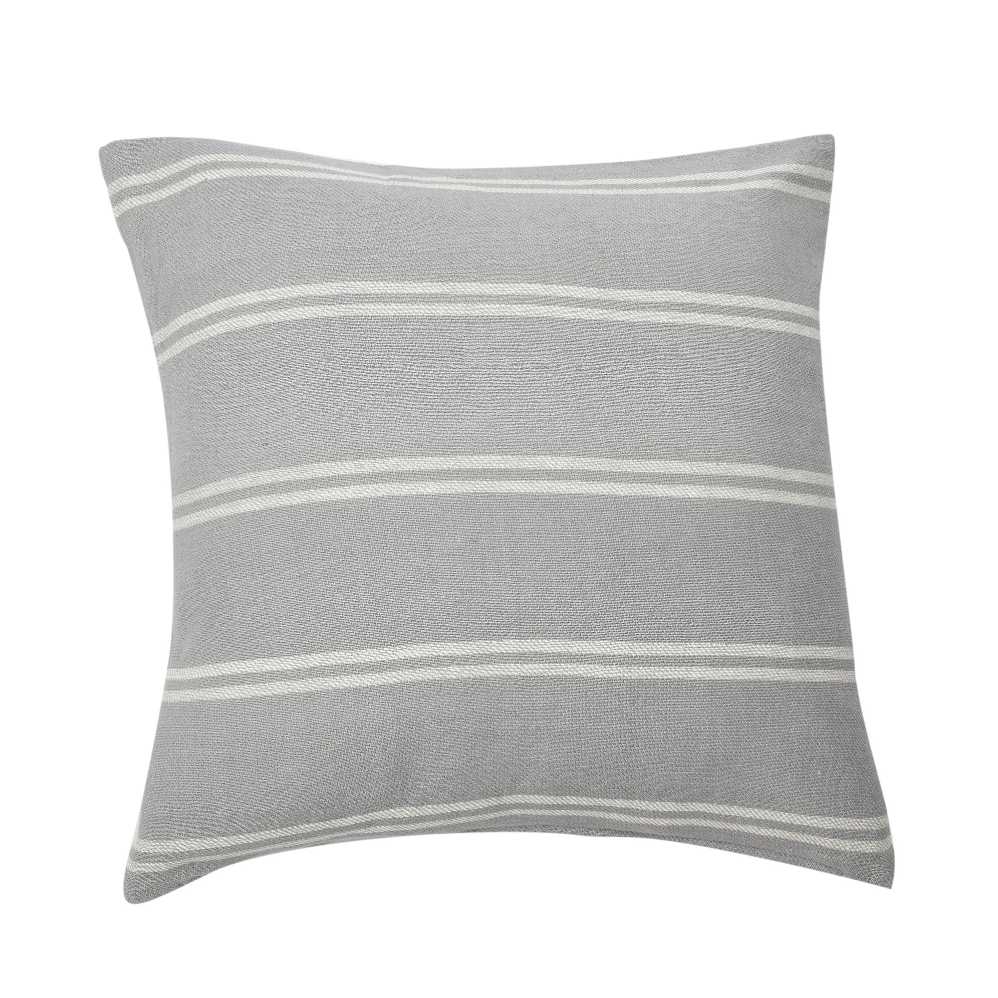 Hudie Striped Cotton Throw Pillow, Pillow Cover Only - No Insert, Gray
