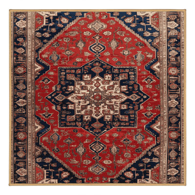 Machine Washable Persian Brown Area Rug