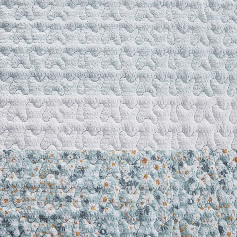 Ensemble de courtepointe 4 pièces avec coussin décoratif King, Courtepointe très grand et 3 pièces supplémenta, Turquoise