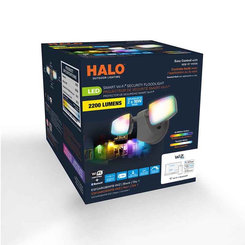 2 - Head LED Hardwired Outdoor Security Flood Light