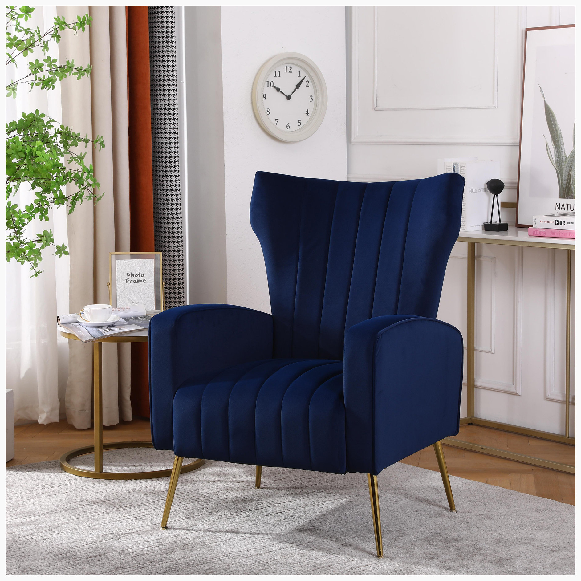 Mercer41 Manjeevan Velvet Wingback Chair | Wayfair