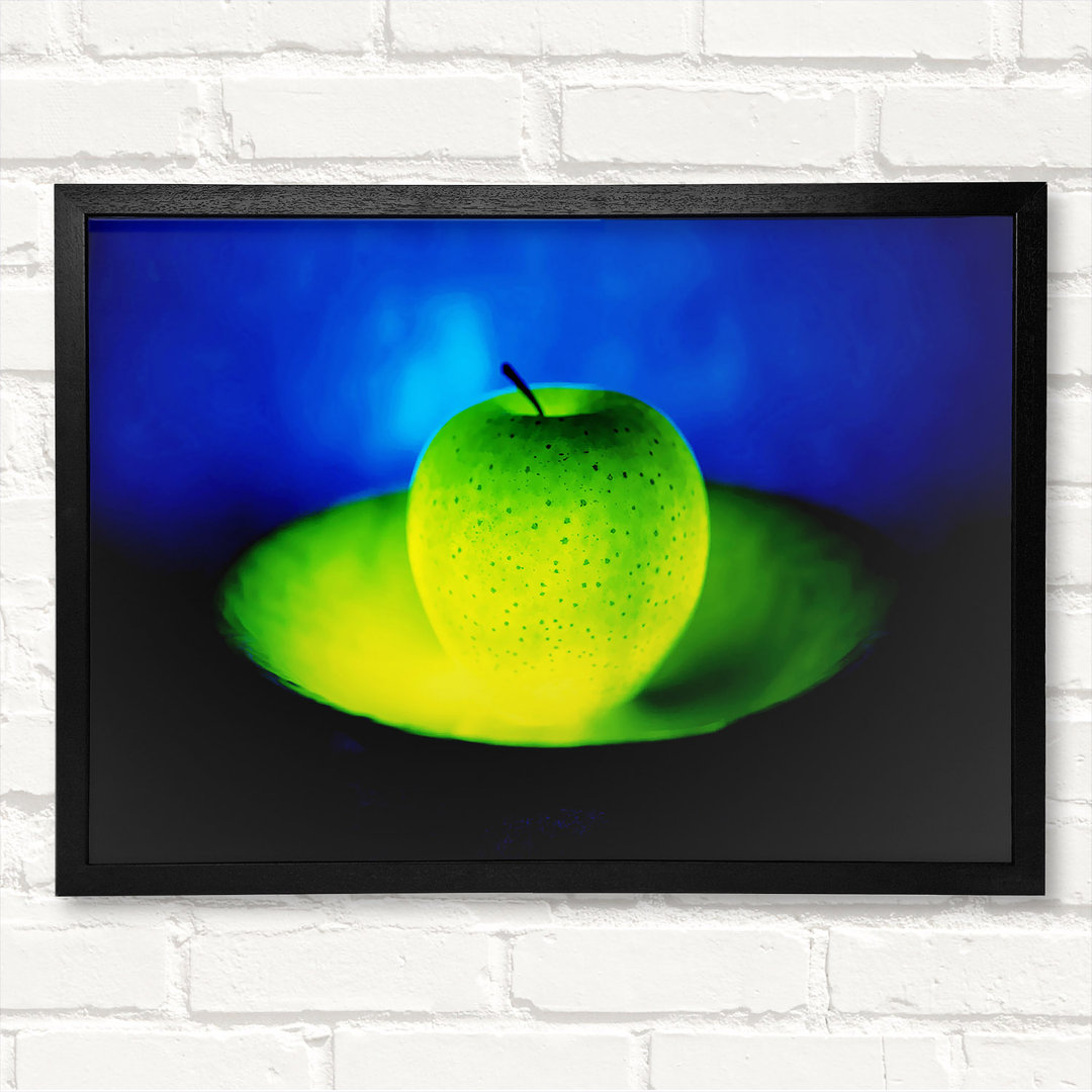 Green Apple Glow - Geschlossener Eckrahmen Kunstdrucke auf Holz