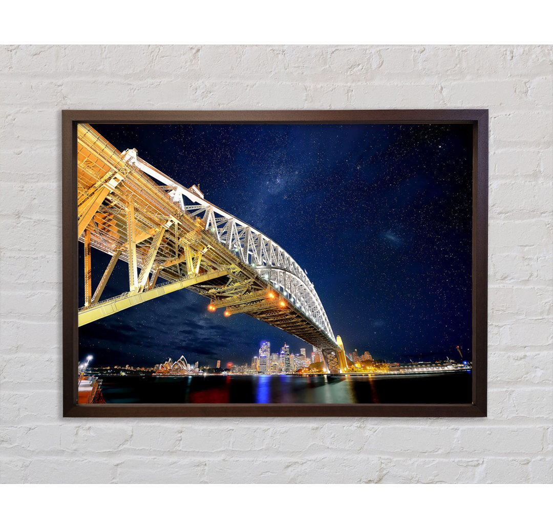 Sydney Bridge Nights - Einzelner Bilderrahmen Kunstdrucke auf Leinwand