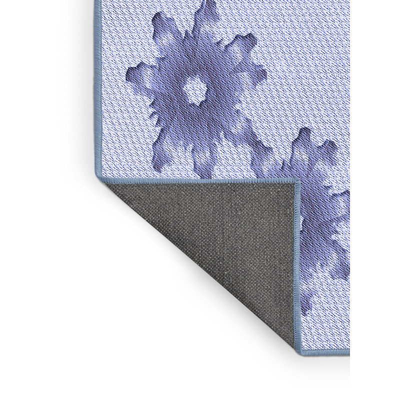 Tapis en laine bleu / blanc, Rectangle 4 pi x 6 pi