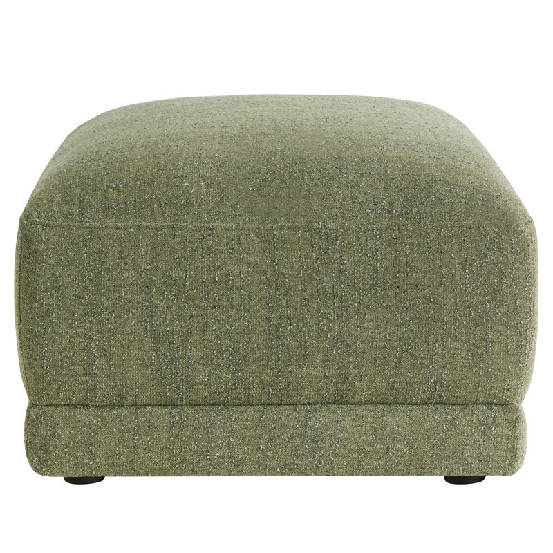 Bodhild Boucle Upholstered Ottoman, Green