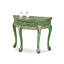 Console verte en bois massif + demi-cercle en bois manufacturé